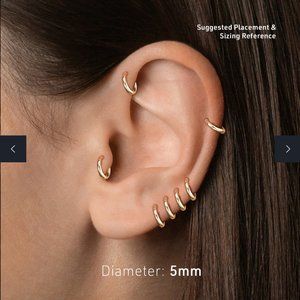 Maria Tash tiny gold hoop earring (single)